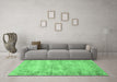 Machine Washable Persian Emerald Green Traditional Area Rugs in a Living Room,, wshtr3409emgrn