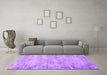 Machine Washable Persian Purple Traditional Area Rugs in a Living Room, wshtr3409pur