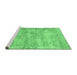 Sideview of Machine Washable Persian Emerald Green Traditional Area Rugs, wshtr3409emgrn