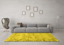 Machine Washable Persian Yellow Traditional Rug in a Living Room, wshtr3409yw
