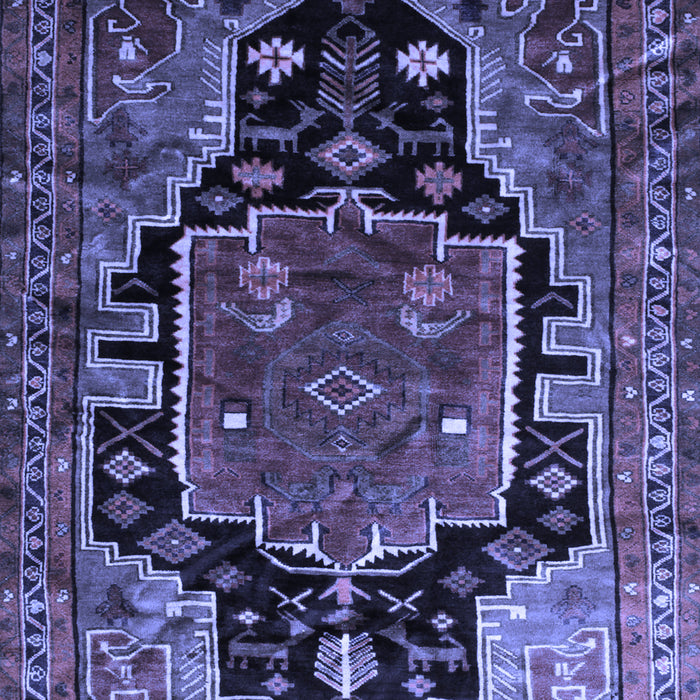 Machine Washable Persian Blue Traditional Rug, wshtr340blu