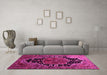 Machine Washable Persian Pink Traditional Rug in a Living Room, wshtr340pnk