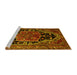 Sideview of Machine Washable Persian Yellow Traditional Rug, wshtr340yw