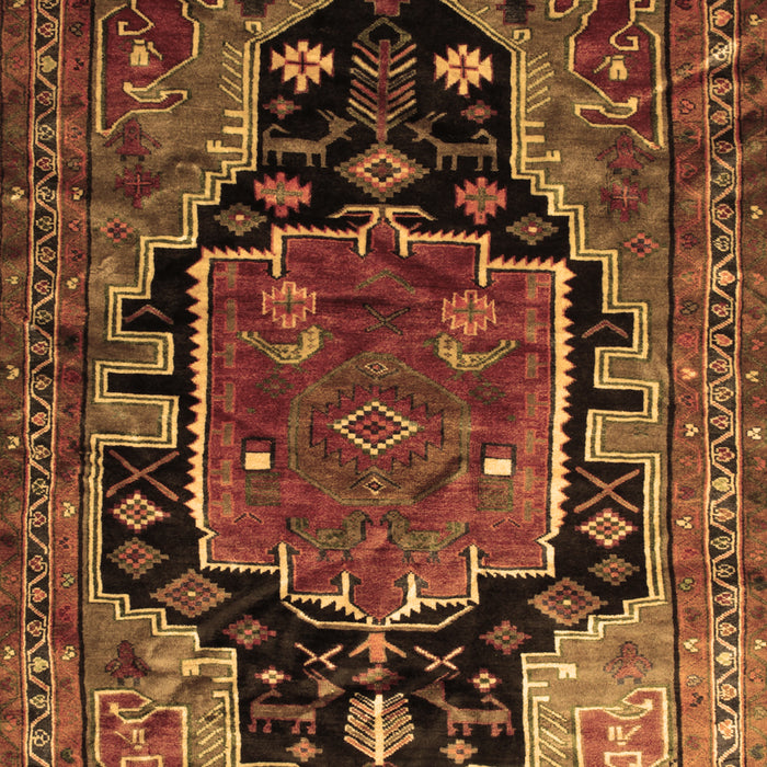 Machine Washable Persian Brown Traditional Rug, wshtr340brn