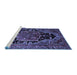 Sideview of Machine Washable Persian Blue Traditional Rug, wshtr340blu