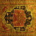 Square Machine Washable Persian Yellow Traditional Rug, wshtr340yw