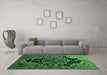 Machine Washable Persian Emerald Green Traditional Area Rugs in a Living Room,, wshtr340emgrn