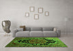 Machine Washable Persian Green Traditional Area Rugs in a Living Room,, wshtr340grn