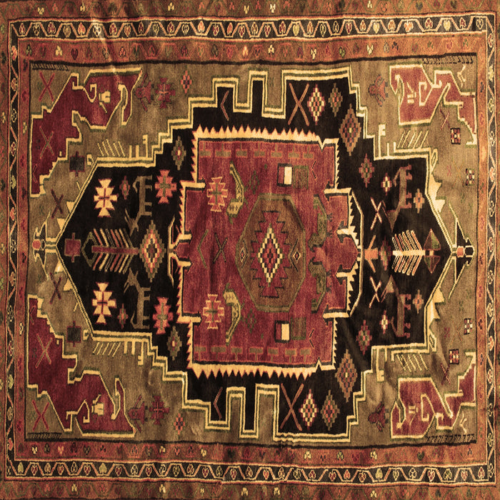 Square Persian Brown Traditional Rug, tr340brn