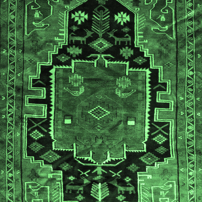 Machine Washable Persian Emerald Green Traditional Area Rugs, wshtr340emgrn