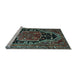 Sideview of Machine Washable Persian Light Blue Traditional Rug, wshtr340lblu