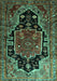 Machine Washable Persian Turquoise Traditional Area Rugs, wshtr340turq