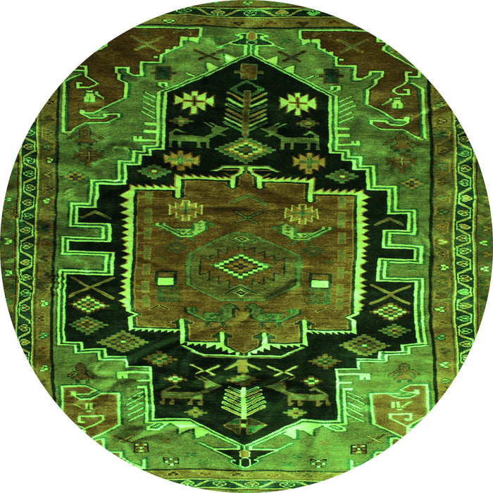 Square Persian Green Traditional Rug, tr340grn