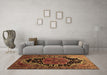 Machine Washable Persian Brown Traditional Rug in a Living Room,, wshtr340brn