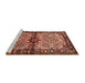 Sideview of Machine Washable Traditional Saffron Red Rug, wshtr341