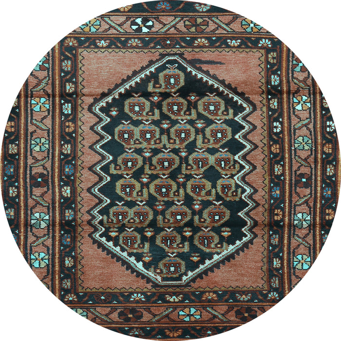 Round Persian Light Blue Traditional Rug, tr3410lblu