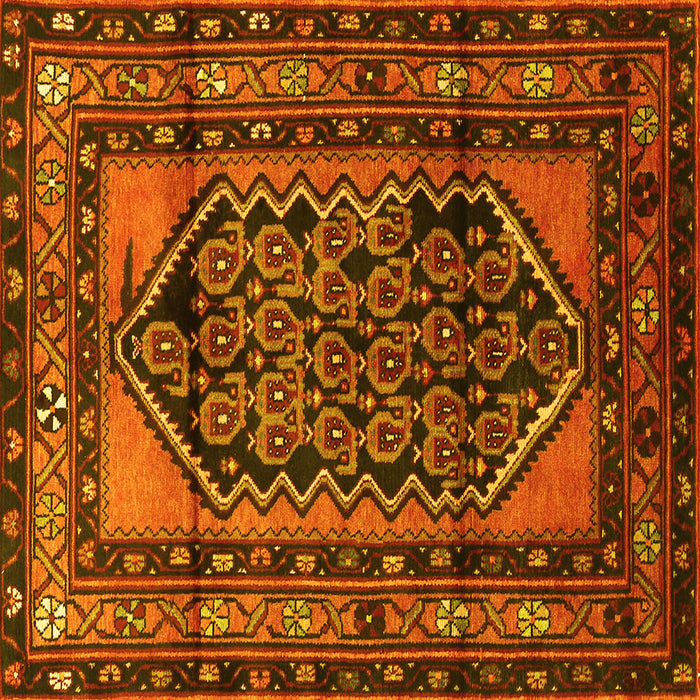 Square Persian Yellow Traditional Rug, tr3410yw