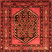 Round Machine Washable Persian Orange Traditional Area Rugs, wshtr3410org