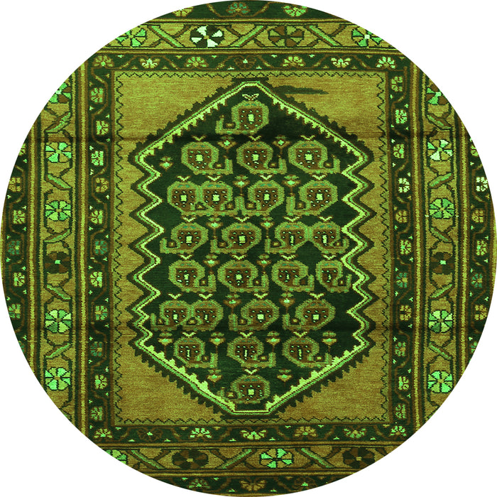 Square Persian Green Traditional Rug, tr3410grn