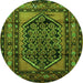 Square Persian Green Traditional Rug, tr3410grn