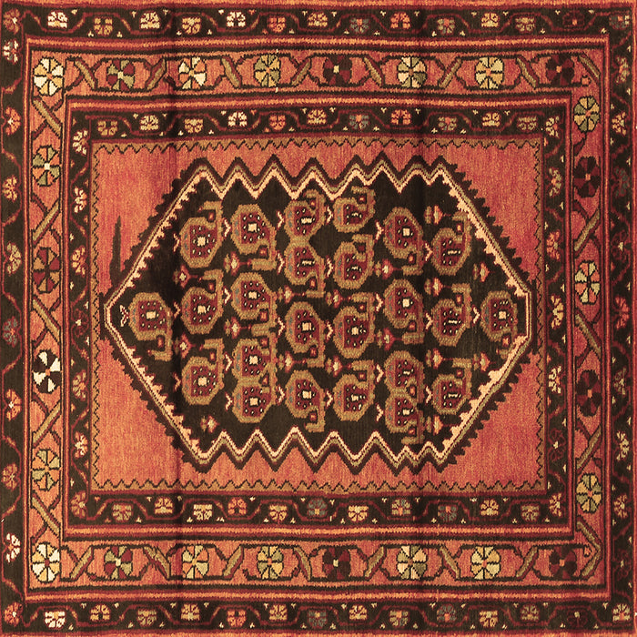 Square Persian Brown Traditional Rug, tr3410brn