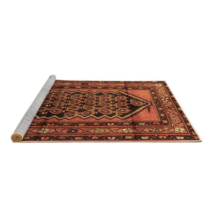 Sideview of Machine Washable Persian Brown Traditional Rug, wshtr3410brn