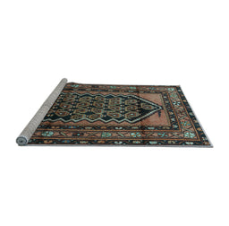Sideview of Machine Washable Persian Light Blue Traditional Rug, wshtr3410lblu