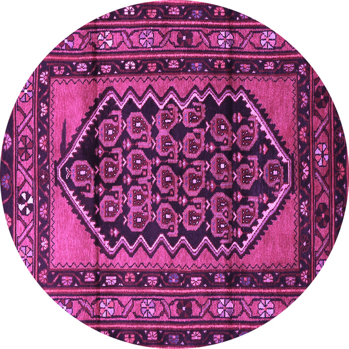 Round Persian Purple Traditional Rug, tr3410pur