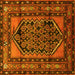 Square Machine Washable Persian Yellow Traditional Rug, wshtr3410yw