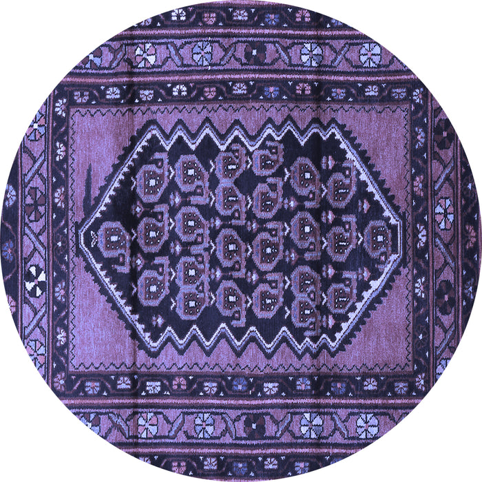 Round Persian Blue Traditional Rug, tr3410blu