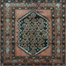 Square Machine Washable Persian Light Blue Traditional Rug, wshtr3410lblu