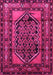 Machine Washable Persian Pink Traditional Rug, wshtr3410pnk