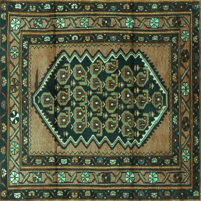 Square Persian Turquoise Traditional Rug, tr3410turq