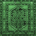 Square Persian Emerald Green Traditional Rug, tr3410emgrn