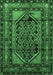 Machine Washable Persian Emerald Green Traditional Area Rugs, wshtr3410emgrn