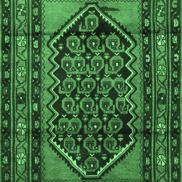 Machine Washable Persian Emerald Green Traditional Area Rugs, wshtr3410emgrn