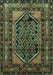 Machine Washable Persian Turquoise Traditional Area Rugs, wshtr3410turq