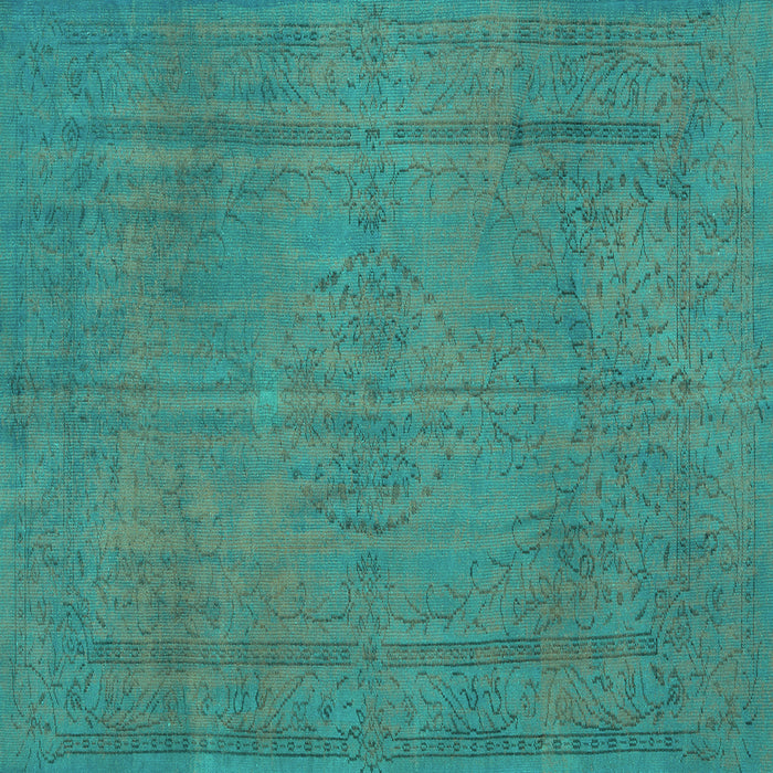 Square Machine Washable Persian Turquoise Traditional Area Rugs, wshtr3411turq