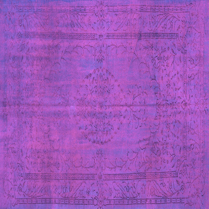 Square Machine Washable Persian Purple Traditional Area Rugs, wshtr3411pur
