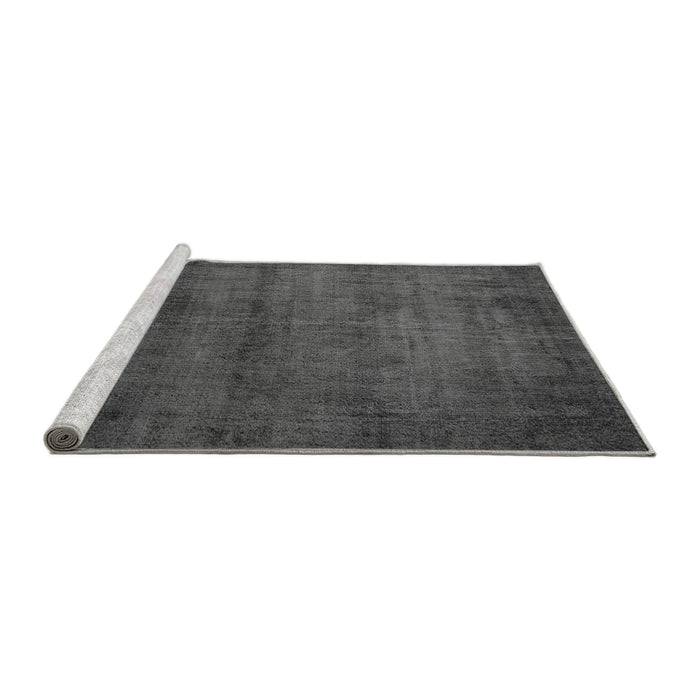 Sideview of Machine Washable Traditional Silver Gray Rug, wshtr3412