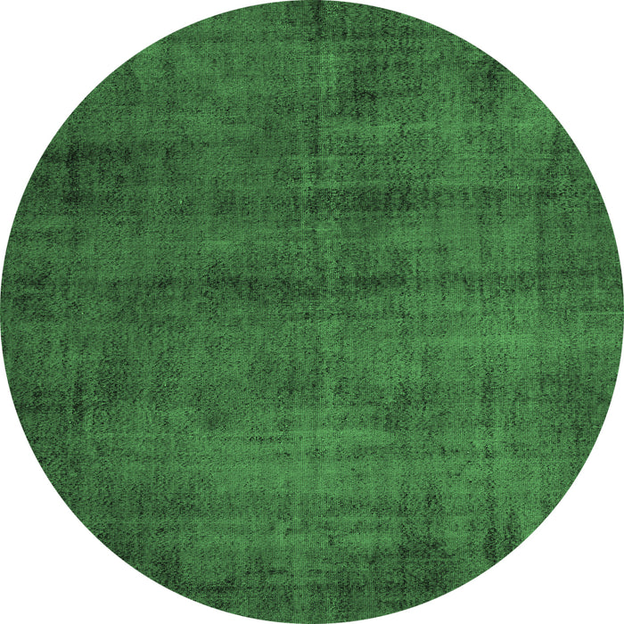 Round Machine Washable Persian Emerald Green Traditional Area Rugs, wshtr3412emgrn