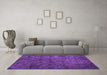 Machine Washable Persian Purple Traditional Area Rugs in a Living Room, wshtr3412pur