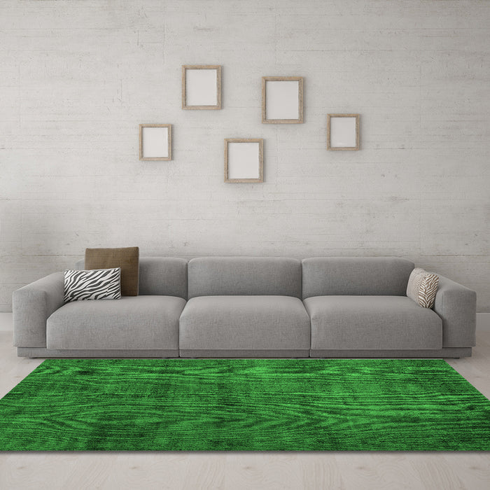 Machine Washable Persian Green Traditional Area Rugs in a Living Room,, wshtr3412grn