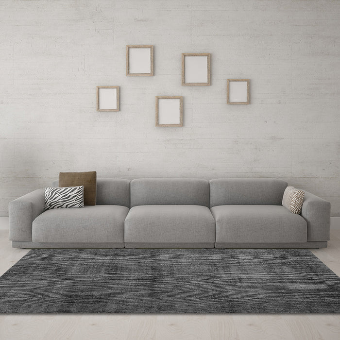 Machine Washable Persian Gray Traditional Rug in a Living Room,, wshtr3412gry