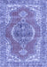 Machine Washable Persian Blue Traditional Rug, wshtr3413blu