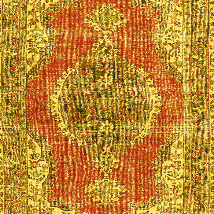 Machine Washable Persian Yellow Traditional Rug, wshtr3413yw