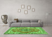 Machine Washable Persian Green Traditional Area Rugs in a Living Room,, wshtr3413grn