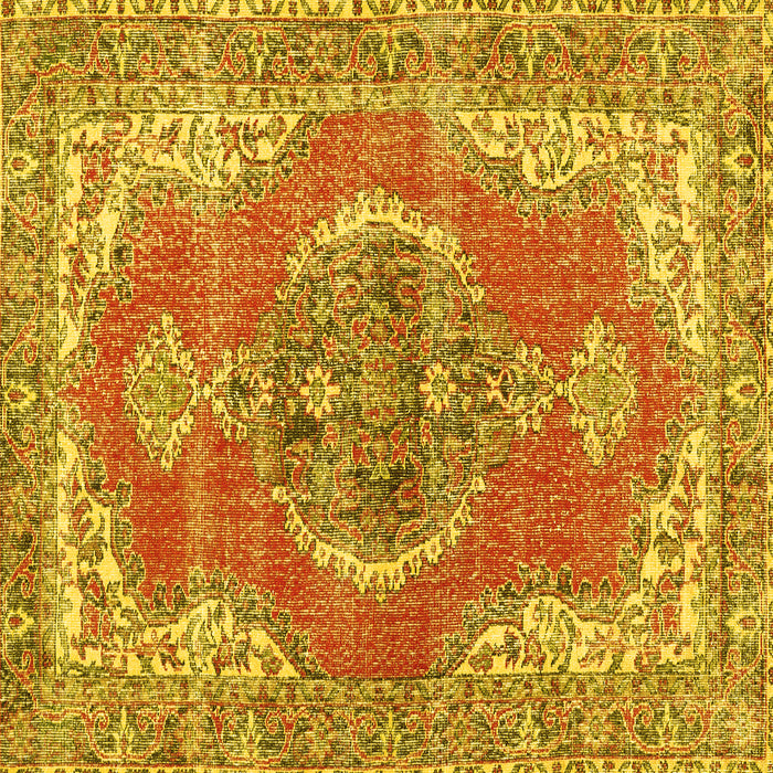 Square Persian Yellow Traditional Rug, tr3413yw