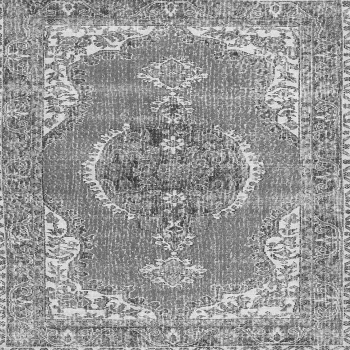 Round Machine Washable Persian Gray Traditional Rug, wshtr3413gry