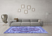 Machine Washable Persian Blue Traditional Rug in a Living Room, wshtr3413blu